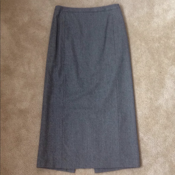 EUC J.CREW Long Straight Wool Skirt, Gray Heather - Picture 1 of 6